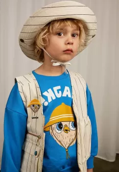 Mini Rodini hanorac de bumbac pentru copii cu imprimeu imagine