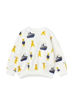 Mini Rodini hanorac de bumbac pentru copii culoarea alb, modelator imagine