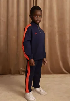 Mini Rodini hanorac de bumbac pentru copii culoarea albastru marin, neted, 2512011860 imagine