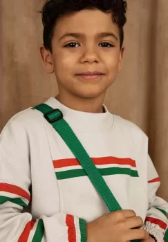 Mini Rodini hanorac de bumbac pentru copii culoarea gri, modelator imagine