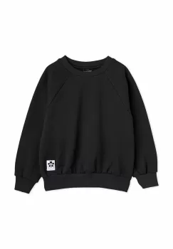 Mini Rodini hanorac de bumbac pentru copii culoarea negru, neted imagine