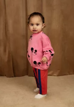 Mini Rodini hanorac de bumbac pentru copii culoarea roz, modelator imagine