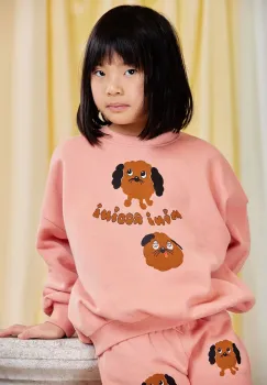 Mini Rodini hanorac de bumbac pentru copii Doggies culoarea portocaliu, cu imprimeu, 26120125 imagine