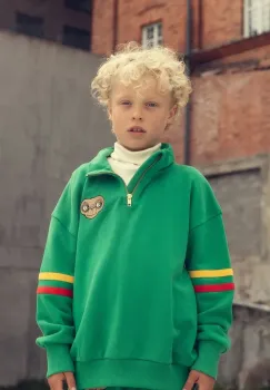 Mini Rodini hanorac de bumbac pentru copii E.T. culoarea verde, cu imprimeu, 25820100 imagine