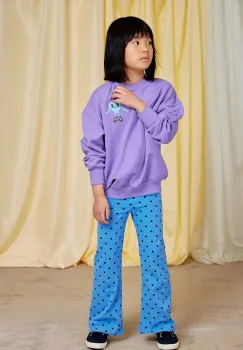 Mini Rodini hanorac de bumbac pentru copii Heart culoarea violet, cu imprimeu, 26120124 imagine