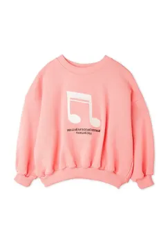 Mini Rodini hanorac de bumbac pentru copii Note culoarea portocaliu, cu imprimeu, 2522011628 imagine