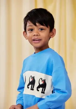 Mini Rodini hanorac de bumbac pentru copii Panther cu imprimeu, 11000341 imagine