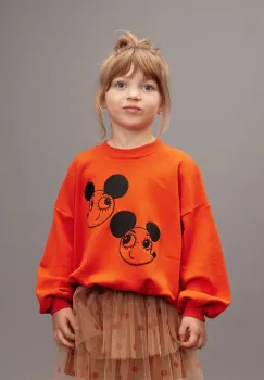 Mini Rodini hanorac de bumbac pentru copii Ritzratz culoarea rosu, cu imprimeu, 25720140 imagine