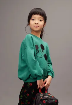 Mini Rodini hanorac de bumbac pentru copii Ritzratz culoarea verde, cu imprimeu, 25720140 imagine