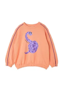 Mini Rodini hanorac de bumbac pentru copii Snake culoarea roz, cu imprimeu, 2512013913 imagine