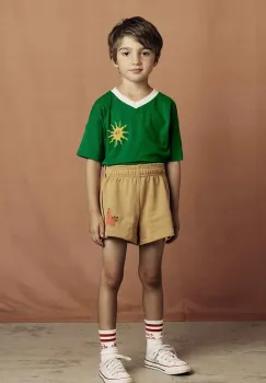 Mini Rodini hanorac de bumbac pentru copii Sun culoarea verde, cu imprimeu, 2562010975 imagine