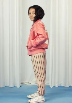 Mini Rodini pantaloni de trening din bumbac pentru copii culoarea portocaliu, modelator, 2523013428 imagine
