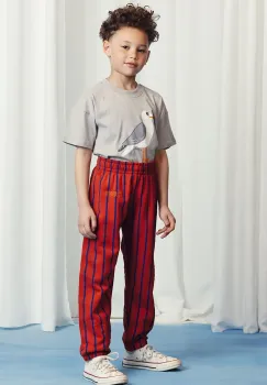 Mini Rodini pantaloni de trening din bumbac pentru copii culoarea rosu, modelator, 2523013442 imagine