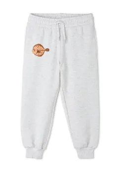 Mini Rodini pantaloni de trening din bumbac pentru copii Flundra culoarea gri, cu imprimeu, 2523011794 imagine