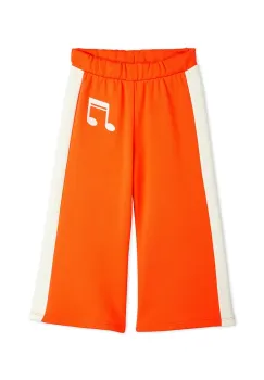 Mini Rodini pantaloni de trening din bumbac pentru copii Note culoarea portocaliu, cu imprimeu, 2523011142 imagine