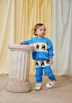 Mini Rodini pantaloni de trening din bumbac pentru copii Panther cu imprimeu, 11000342 imagine