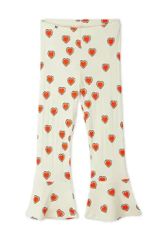 Mini Rodini pantaloni de trening pentru copii Outlined hearts culoarea bej, cu imprimeu, 2563010511 imagine