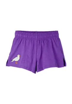 Mini Rodini pantaloni scurti din bumbac pentru copii Seagull culoarea violet, cu imprimeu, 2523012745 imagine