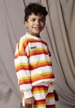 Mini Rodini pantaloni scurti din bumbac pentru copii Stripe culoarea portocaliu, modelator imagine