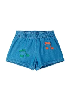 Mini Rodini pantaloni scurti din denim pentru copii Note cu imprimeu, 2523014060 imagine