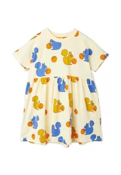 Mini Rodini rochie din bumbac pentru copii culoarea galben, mini, evazati imagine