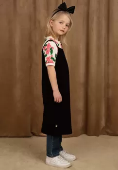 Mini Rodini rochie din bumbac pentru copii culoarea negru, mini, drept imagine