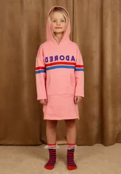 Mini Rodini rochie din bumbac pentru copii culoarea roz, mini, drept imagine