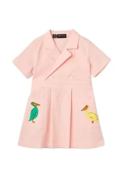 Mini Rodini rochie din bumbac pentru copii culoarea roz, mini, evazati imagine