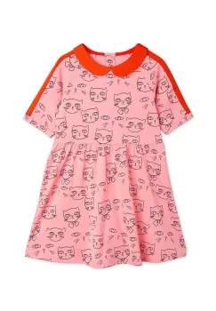 Mini Rodini rochie din bumbac pentru copii culoarea roz, mini, evazati imagine