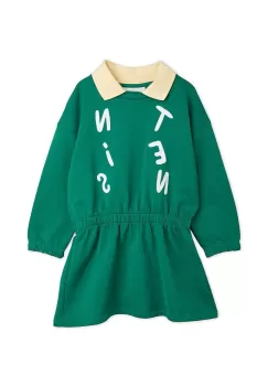 Mini Rodini rochie din bumbac pentru copii culoarea verde, mini, evazati imagine
