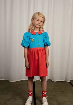 Mini Rodini rochie din bumbac pentru copii mini, evazati imagine