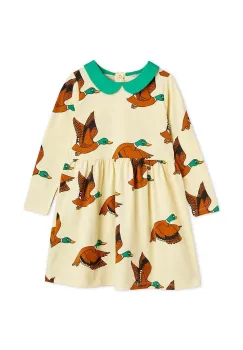 Mini Rodini rochie fete Ducks culoarea galben, mini, evazati, 2275012123 imagine