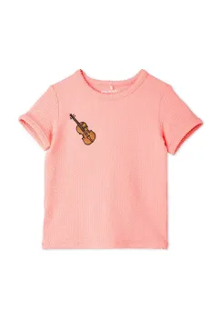 Mini Rodini tricou copii Violin culoarea roz, 2522011828 imagine