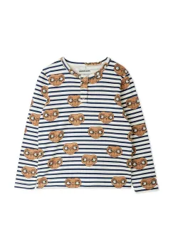 Mini Rodini tricou cu maneca lunga pentru copii, din bumbac E.T. culoarea alb, cu imprimeu, 25820107 imagine