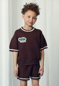 Mini Rodini tricou de bumbac pentru copii Lizard culoarea maro, cu imprimeu, 2521014616 imagine