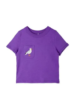 Mini Rodini tricou de bumbac pentru copii Seagull culoarea violet, neted, 2522013645 imagine