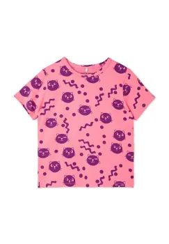 Mini Rodini tricou Squiggly cats culoarea roz, 2512012128 imagine