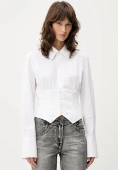 Miss Sixty camasa din bumbac culoarea alb, cu guler clasic, regular, 6S1XJ51200 imagine