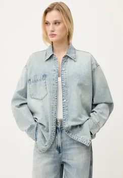 Miss Sixty camasa din denim femei, cu guler clasic, relaxed, 6S1XJ49500 imagine