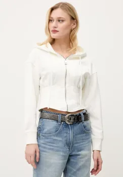 Miss Sixty hanorac de bumbac femei, culoarea bej, cu gluga, neted, 6S1TJ57300 imagine