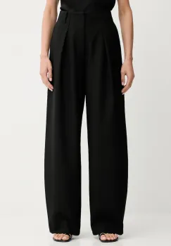 Miss Sixty pantaloni de lana culoarea negru, lat, high waist, 6S3PJ57700 imagine