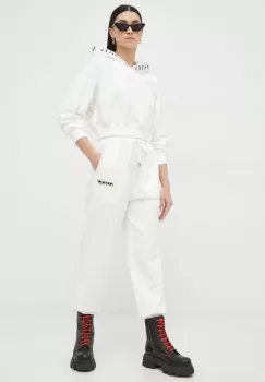 Miss Sixty pantaloni de trening din bumbac culoarea alb, cu imprimeu imagine