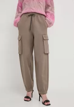 Miss Sixty pantaloni de trening din bumbac culoarea maro, neted imagine