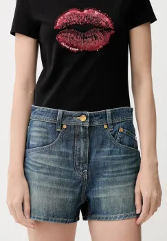 Miss Sixty pantaloni scurti din denim uni, high waist, 6S2JJ3320T imagine
