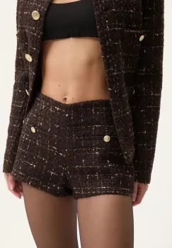 Miss Sixty pantaloni scurti din lana 0 culoarea maro, modelator, high waist, 6L4PJ1220000 imagine