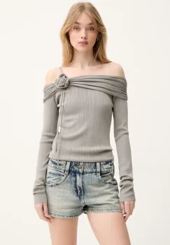 Miss Sixty pulover din amestec de matase femei, culoarea gri, light, 6S1RJ50800 imagine