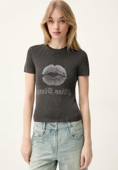 Miss Sixty tricou din amestec de matase femei, culoarea gri, 6S1RJ23100 imagine