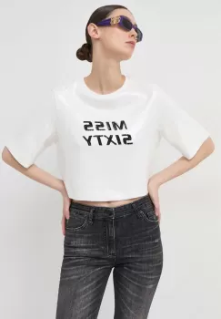 Miss Sixty tricou femei, culoarea alb imagine
