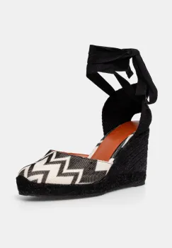 Missoni espadrile Eva 80 culoarea negru, toc pana, MWB008_022 imagine