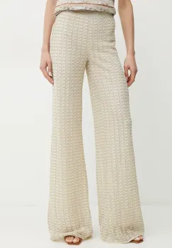 Missoni pantaloni de trening femei, culoarea bej, modelator, DS25SI0M.BR010R imagine